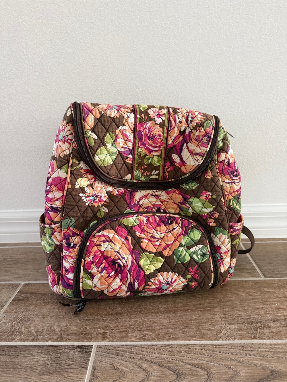 Vera Bradley Double Zip Backpack - retired English Rose
